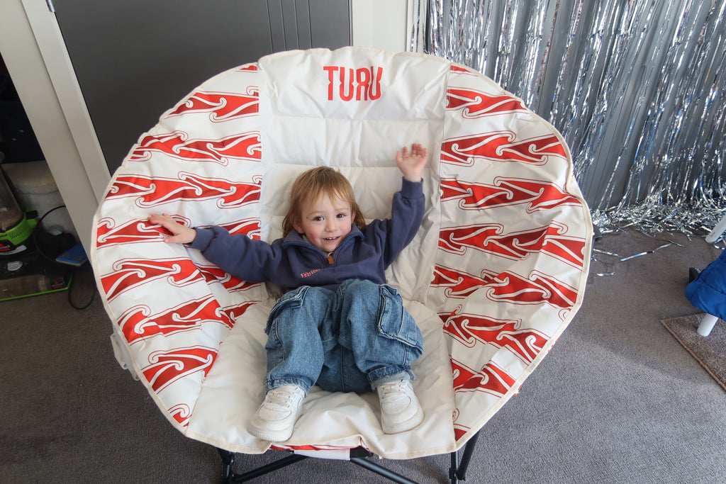 TURU Cream Māori Design Chair